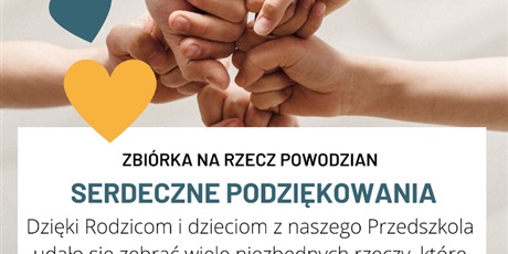 Powiększ grafikę: Podziękowania za pomoc w zbiórce na rzecz powodzian